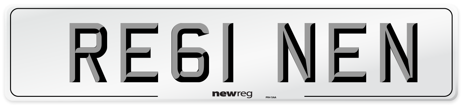 RE61 NEN Number Plate from New Reg